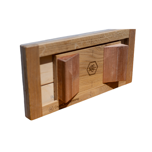 CrushClub Climbing Sloper Battle, handmade reclaimed wood climbing training game